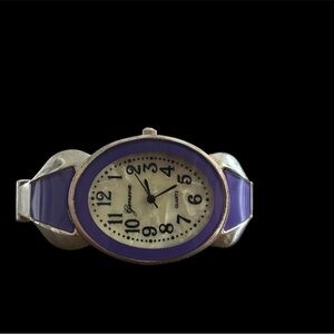 Geneva platinum vintage purple stainless steel watch
